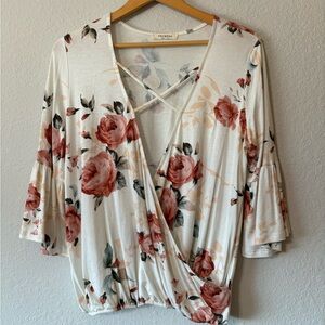 Floral Wrap Top